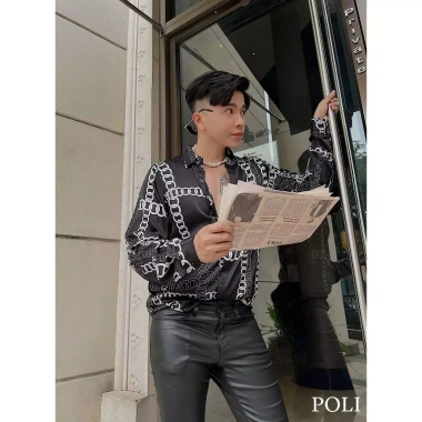 Áo sơ mi nam POLI MAN lụa nhám không nhăn, cực mát, giảm giá 325k (giá gốc 419k)