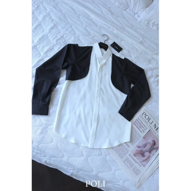 Áo sơ mi nam POLI MAN phối đen - Giá 600.000đ, giảm 180k, chất liệu mịn, độ bền cao, phong cách công sở hiện đại 9 Áo sơ mi nam POLI MAN phối đen - Giá 600.000đ, giảm 180k, chất liệu mịn, độ bền cao, phong cách công sở hiện đại 9