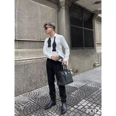 Áo sơ mi nam POLI MAN trắng - dây phụ kiện rời đi kèm, giá ưu đãi 375k 6 Áo sơ mi nam POLI MAN trắng - dây phụ kiện rời đi kèm, giá ưu đãi 375k 6