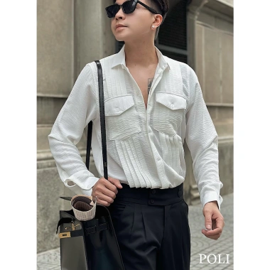 Áo sơ mi nam POLI MAN trắng hai túi - Giá 375.000đ, giảm sâu so với 476.250đ