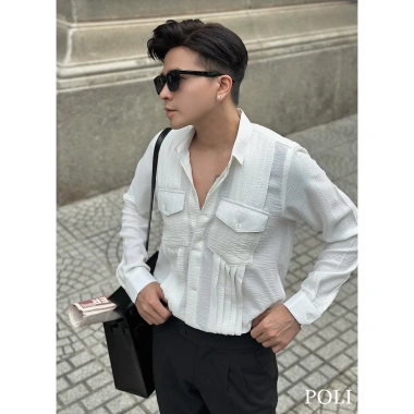 Áo sơ mi nam POLI MAN trắng hai túi - Giá 375.000đ, giảm sâu so với 476.250đ 9 Áo sơ mi nam POLI MAN trắng hai túi - Giá 375.000đ, giảm sâu so với 476.250đ 9