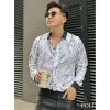Áo sơ mi nam POLI MAN trắng họa tiết vân đen - Giá ưu đãi 325.000 VNĐ 3