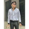 Áo sơ mi nam POLI MAN trắng họa tiết vân đen - Giá ưu đãi 325.000 VNĐ 5