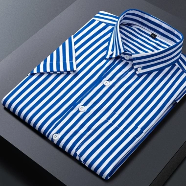 Áo sơ mi nam sọc công sở tay ngắn, cotton, giảm 21% chỉ 185.344 VND
