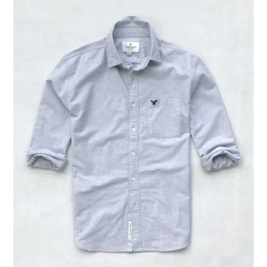 Áo sơ mi nam tay dài American Eagle cao cấp vải oxford xám nhạt - Giá 230.000 VND