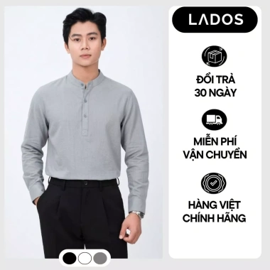 Áo sơ mi nam tay dài cổ trụ LADOS 28.108 – Hàn Quốc, form chuẩn, chất đẹp, trẻ trung