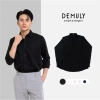 Áo sơ mi nam tay dài Demuly vải silk poly mềm mại, form regular phong cách Hàn Quốc A01 - 168k 9