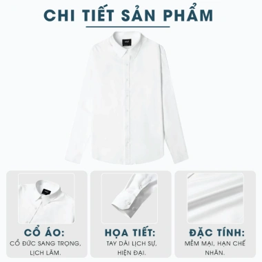 Áo sơ mi nam tay dài MATANO SM088 vải lụa không nhăn, form tailored tôn dáng - Giá chỉ 215.000₫