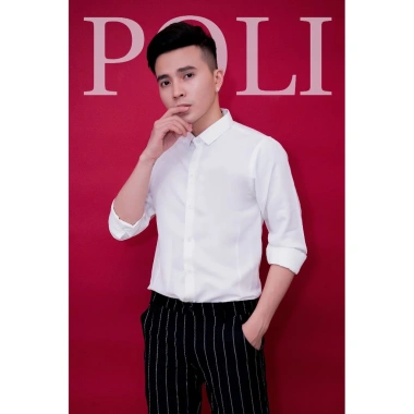 Áo sơ mi nam tay dài POLI MAN trắng - Giá chỉ 275k, giảm 23% chất liệu mỏng mịn 2