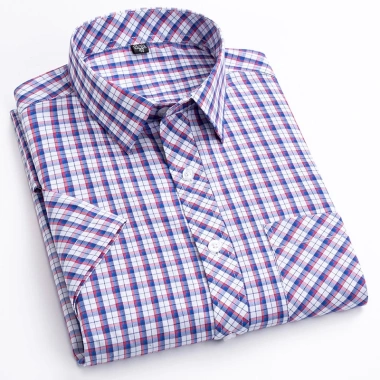Áo sơ mi nam tay ngắn 100% cotton cỡ lớn phong cách Hàn Quốc kẻ sọc công sở - Giá chỉ 294.840 VND 5