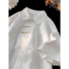 Áo sơ mi nam tay ngắn cổ điển Trung Quốc, silk cao cấp, làm áo khoác - 243.359 VND 3