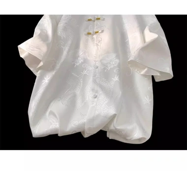 Áo sơ mi nam tay ngắn cổ điển Trung Quốc, silk cao cấp, làm áo khoác - 243.359 VND 6 Áo sơ mi nam tay ngắn cổ điển Trung Quốc, silk cao cấp, làm áo khoác - 243.359 VND 6