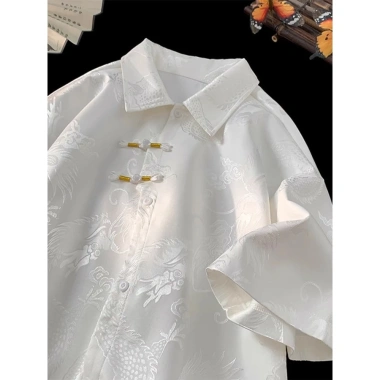 Áo sơ mi nam tay ngắn cổ điển Trung Quốc, silk cao cấp, làm áo khoác - 243.359 VND 11 Áo sơ mi nam tay ngắn cổ điển Trung Quốc, silk cao cấp, làm áo khoác - 243.359 VND 11