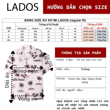 Áo sơ mi nam tay ngắn cổ vest hoạ tiết trắng đen LADOS - lụa mát mẻ, sang trọng, đi tiệc chỉ 162k