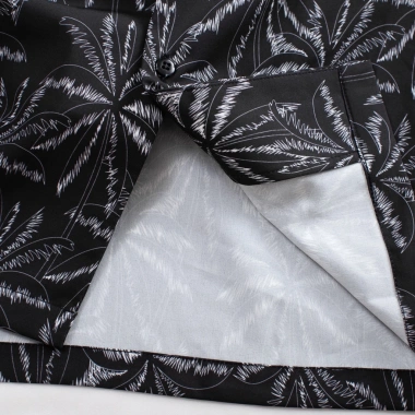 Áo sơ mi nam tay ngắn cổ vest hoạ tiết trắng đen LADOS - lụa mát mẻ, sang trọng, đi tiệc chỉ 162k