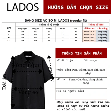 Áo sơ mi nam tay ngắn LADOS 18.110 vải mango chống nhăn, mát mẻ, giá chỉ 144.000₫ 9