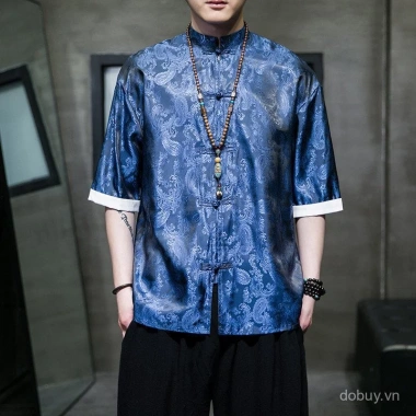 Áo sơ mi nam tay ngắn xu hướng hè - Phong cách Hanfu, giảm còn 426.300₫ 5 Áo sơ mi nam tay ngắn xu hướng hè - Phong cách Hanfu, giảm còn 426.300₫ 5