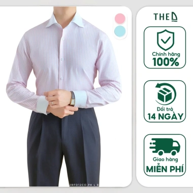Áo sơ mi nam THE D cổ trắng Regular Fit 100% cotton - Giá chỉ 860.000₫