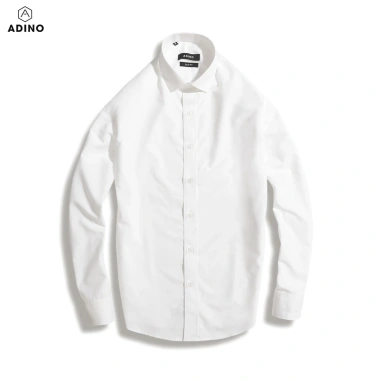 Áo sơ mi nam trắng dài tay ADINO vải nến lụa sợi sồi modal công sở trẻ trung 320k