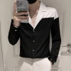Áo sơ mi nam trắng đen cổ vest lịch lãm sang chảnh, phù hợp tiệc & làm - 209.000đ 6