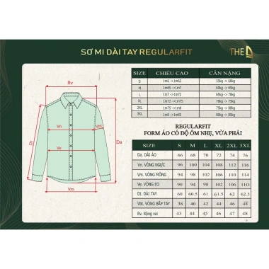 Áo sơ mi nam trắng THE D Regular Fit 100% cotton, lịch lãm, giảm giá 375.000₫ 6