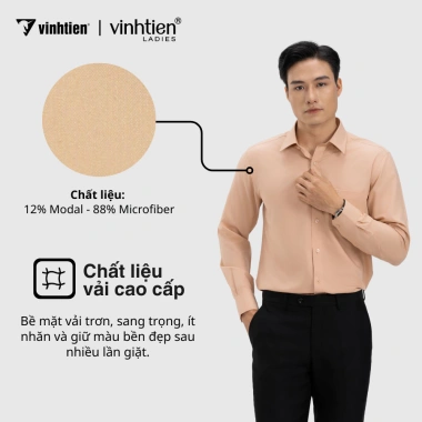 Áo sơ mi nam trơn dài tay truyền thống công sở, lịch lãm Vĩnh Tiến GTB 369 – giá 350.550₫