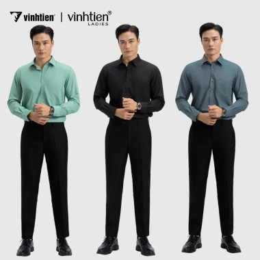 Áo sơ mi nam trơn dài tay truyền thống công sở, lịch lãm Vĩnh Tiến GTB 369 – giá 350.550₫