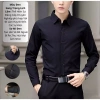 Áo sơ mi nam trơn LuxuryShopMen chất lụa thoáng mát, dài tay, form dáng slim vừa vặn - giá 239.000₫