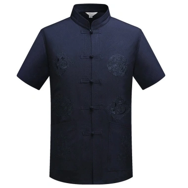 Áo sơ mi nam Trung Quốc thêu năm mới CNY, cổ Mandarin ngắn tay, giá 170.904 VND 3 Áo sơ mi nam Trung Quốc thêu năm mới CNY, cổ Mandarin ngắn tay, giá 170.904 VND 3