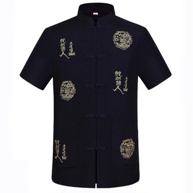 Áo sơ mi nam Trung Quốc thêu năm mới CNY, cổ Mandarin ngắn tay, giá 170.904 VND 5 Áo sơ mi nam Trung Quốc thêu năm mới CNY, cổ Mandarin ngắn tay, giá 170.904 VND 5