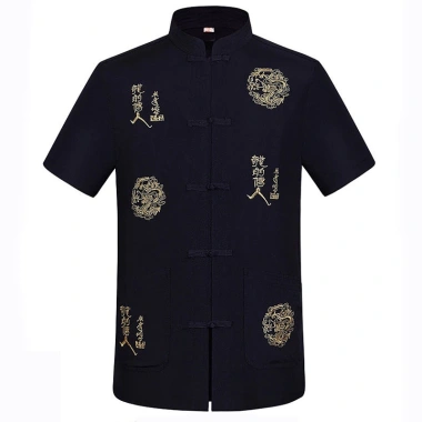 Áo sơ mi nam Trung Quốc thêu năm mới CNY, cổ Mandarin ngắn tay, giá 170.904 VND 11 Áo sơ mi nam Trung Quốc thêu năm mới CNY, cổ Mandarin ngắn tay, giá 170.904 VND 11