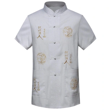 Áo sơ mi nam Trung Quốc thêu năm mới CNY, cổ Mandarin ngắn tay, giá 170.904 VND 14 Áo sơ mi nam Trung Quốc thêu năm mới CNY, cổ Mandarin ngắn tay, giá 170.904 VND 14