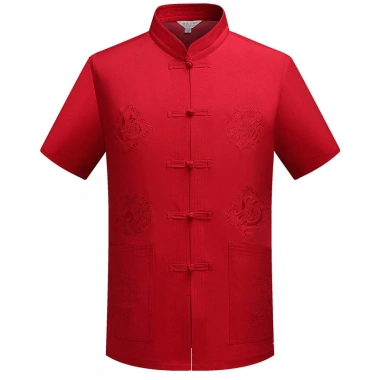 Áo sơ mi nam Trung Quốc thêu năm mới CNY, cổ Mandarin ngắn tay, giá 170.904 VND 15 Áo sơ mi nam Trung Quốc thêu năm mới CNY, cổ Mandarin ngắn tay, giá 170.904 VND 15