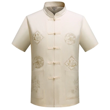Áo sơ mi nam Trung Quốc thêu năm mới CNY, cổ Mandarin ngắn tay, giá 170.904 VND 16 Áo sơ mi nam Trung Quốc thêu năm mới CNY, cổ Mandarin ngắn tay, giá 170.904 VND 16