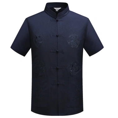 Áo sơ mi nam Trung Quốc thêu năm mới CNY, cổ Mandarin ngắn tay, giá 170.904 VND 17 Áo sơ mi nam Trung Quốc thêu năm mới CNY, cổ Mandarin ngắn tay, giá 170.904 VND 17