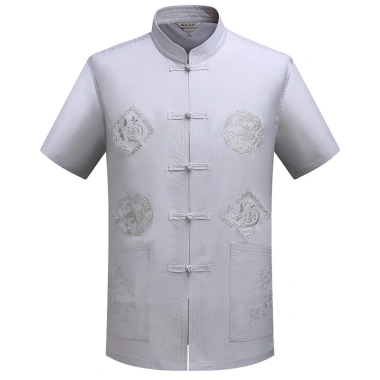Áo sơ mi nam Trung Quốc thêu năm mới CNY, cổ Mandarin ngắn tay, giá 170.904 VND 19 Áo sơ mi nam Trung Quốc thêu năm mới CNY, cổ Mandarin ngắn tay, giá 170.904 VND 19