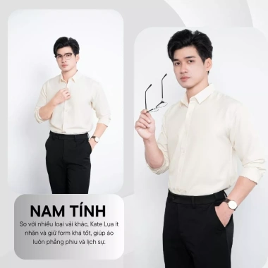 Áo sơ mi nam vải kate lụa mịn LADOS - Chuẩn công sở, thấm hút tốt, chỉ 129k 6