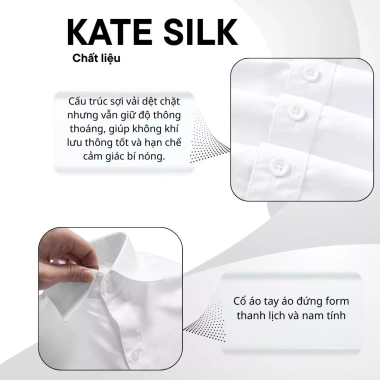 Áo sơ mi nam vải Kate trơn tay dài Regular Fit LADOS 6.779 - Sang trọng, giá 129k 3