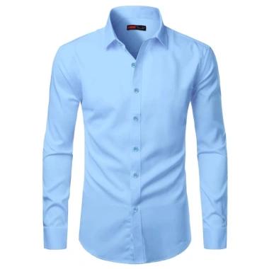 Áo sơ mi nam vải Kate trơn tay dài Regular Fit LADOS 6.779 - Sang trọng, giá 129k 4