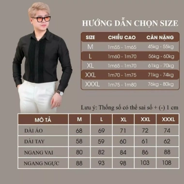 Áo sơ mi nam xếp ly dài tay HD Luxy chất liệu lụa chéo cao cấp, lịch lãm, slimfit – Giá chỉ 131,560₫