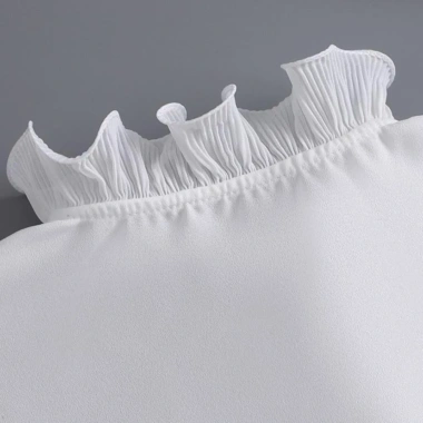 Áo sơ mi NAMSHEVA cổ giả ren cotton dây buộc, phụ kiện tháo rời điều chỉnh, giảm còn 88.884đ 3