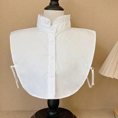 Áo sơ mi NAMSHEVA cổ giả ren cotton dây buộc, phụ kiện tháo rời điều chỉnh, giảm còn 88.884đ 6