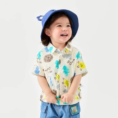 Áo sơ mi ngắn tay bé trai Minibala mùa hè, mềm mại thoáng khí, thân thiện da, thích hợp ngoài trời - 440.640₫ 5