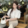 Áo sơ mi ngắn tay bồng LACHI LC-SM20 cổ bẻ tay lỡ, chất thô mềm mát, dễ phối đồ 179k 2