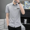 Áo sơ mi ngắn tay công sở nam mùa hè màu trơn giá ưu đãi 252.504 VND 3