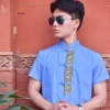 Áo sơ mi ngắn tay dân tộc, thoáng mát mùa hè, màu khối chắp vá 437.119₫ 5