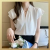 Áo sơ mi ngắn tay hến cổ V JISOO FASHIONS rộng, lụa cao cấp mềm mịn - công sở 69.000₫ 10