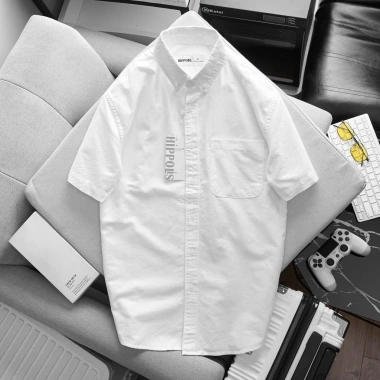 Áo Sơ Mi Ngắn Tay Hippolis Trắng Oxford Cotton Mềm Mát, Đứng Phom – 331.200₫