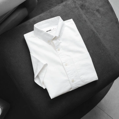 Áo Sơ Mi Ngắn Tay Hippolis Trắng Oxford Cotton Mềm Mát, Đứng Phom – 331.200₫