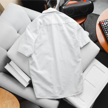 Áo Sơ Mi Ngắn Tay Hippolis Trắng Oxford Cotton Mềm Mát, Đứng Phom – 331.200₫